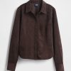 Camisa ajustada de ante vegano Camisa ajustada de ante vegano