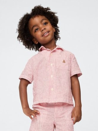 Camisa Cabana de lino y algodón para bebés y niños pequeños