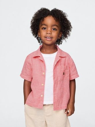 Camisa Cabana de lino y algodón para bebés y niños pequeños