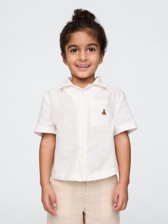 Camisa Cabana de lino y algodón para bebés y niños pequeños