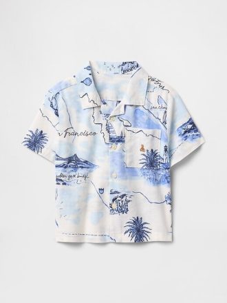 Camisa Cabana de lino y algodón para bebés y niños pequeños