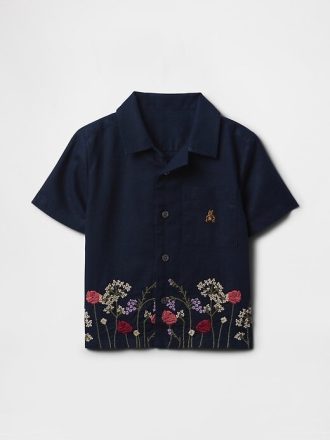 Camisa Cabana de lino y algodón para bebés y niños pequeños