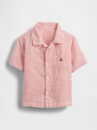 Camisa Cabana de lino y algodón para bebés y niños pequeños
