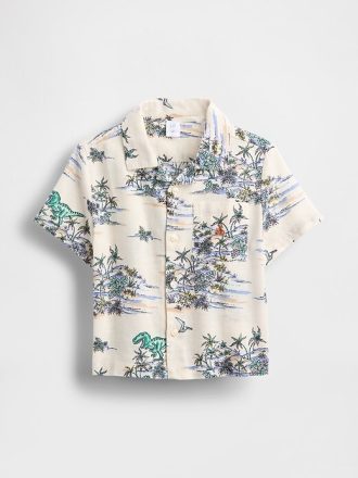 Camisa Cabana de lino y algodón para bebés y niños pequeños