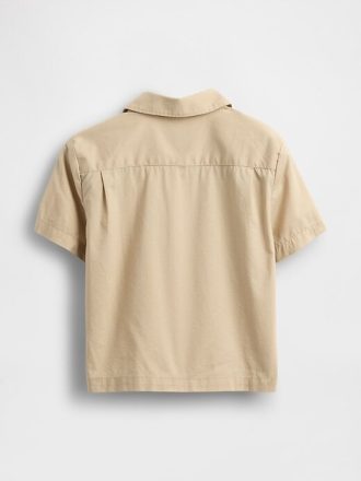 Camisa Cabana de popelina de algodón orgánico para bebés y niños pequeños