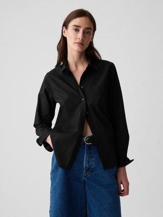 Camisa clásica de popelina de algodón orgánico