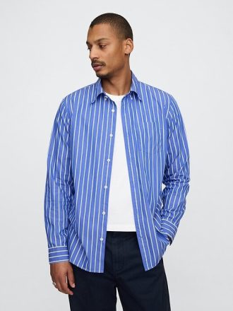 Camisa clásica de popelina de algodón orgánico