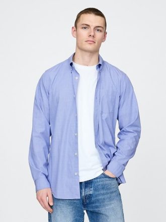 Camisa clásica de popelina de algodón orgánico