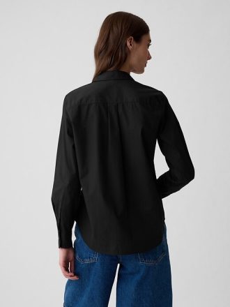 Camisa clásica de popelina de algodón orgánico