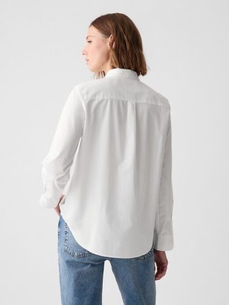 Camisa clásica de popelina de algodón orgánico