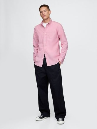 Camisa clásica de popelina de algodón orgánico