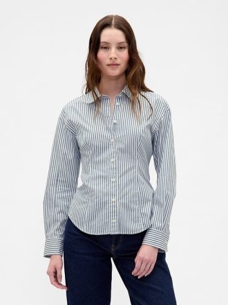 Camisa clásica dolman de popelina de algodón orgánico