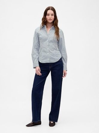 Camisa clásica dolman de popelina de algodón orgánico