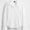 Camisa clásica dolman de popelina de algodón orgánico Camisa clásica dolman de popelina de algodón orgánico