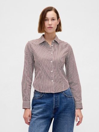 Camisa corta ajustada de algodón orgánico