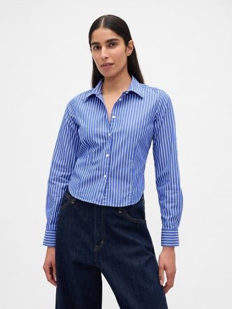 Camisa corta ajustada de algodón orgánico