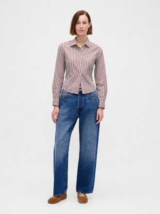 Camisa corta ajustada de algodón orgánico