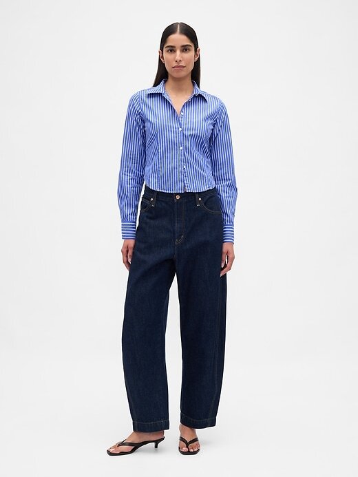 Camisa corta ajustada de algodón orgánico Camisa corta ajustada de algodón orgánico