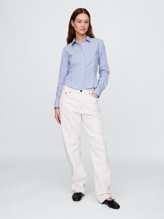 Camisa corta ajustada de algodón orgánico
