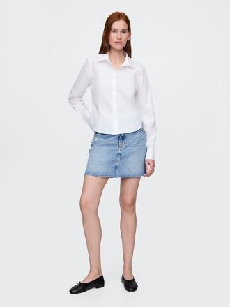 Camisa corta ajustada de algodón orgánico