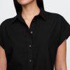 Camisa corta de mezcla de lino Camisa corta de mezcla de lino