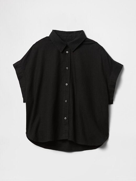 Camisa corta de mezcla de lino Camisa corta de mezcla de lino