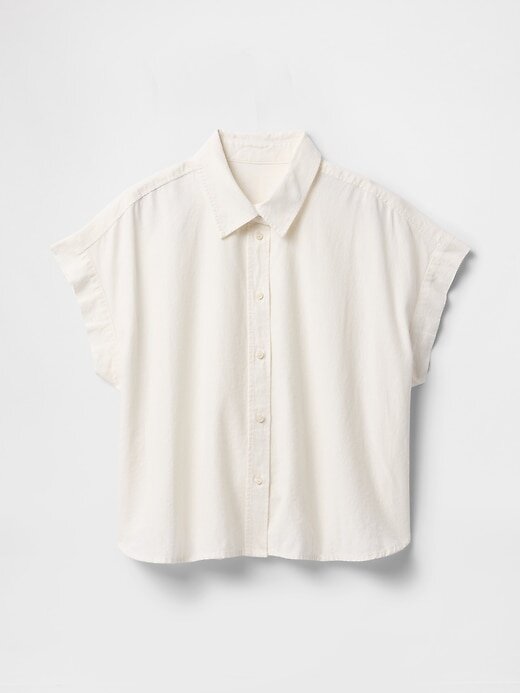 Camisa corta de mezcla de lino Camisa corta de mezcla de lino