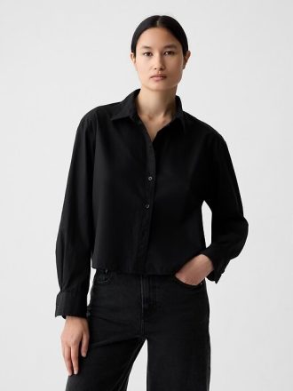 Camisa corta de popelina de algodón orgánico