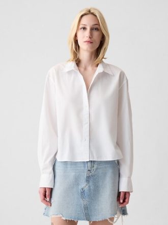 Camisa corta de popelina de algodón orgánico