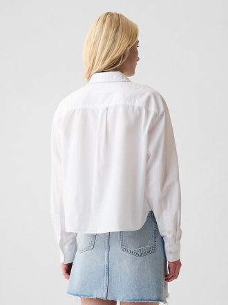 Camisa corta de popelina de algodón orgánico