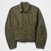 Camisa corta de popelina de algodón orgánico con mangas abullonadas