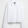 Camisa corta Oxford de algodón orgánico con dobladillo recto Camisa corta Oxford de algodón orgánico con dobladillo recto