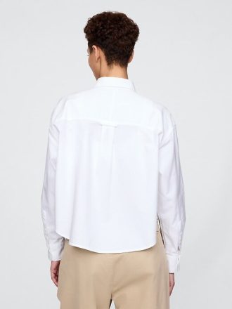 Camisa corta Oxford de algodón orgánico de talla grande