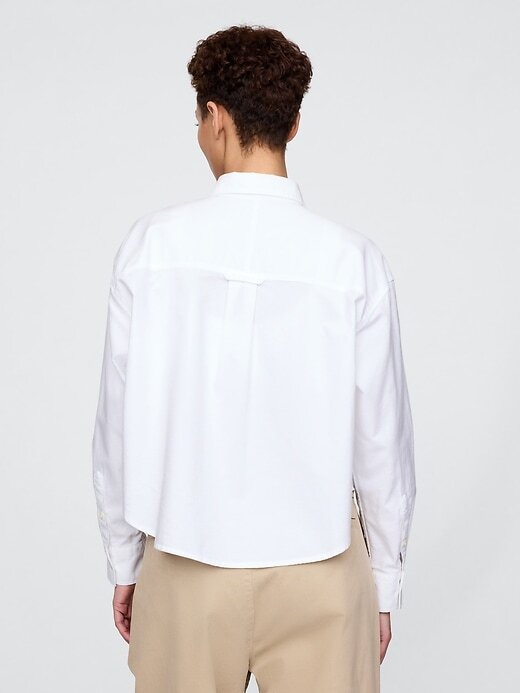 Camisa corta Oxford de algodón orgánico de talla grande Camisa corta Oxford de algodón orgánico de talla grande