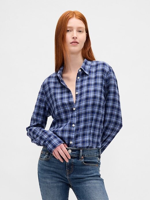 Camisa de franela ajustada a cuadros Camisa de franela ajustada a cuadros