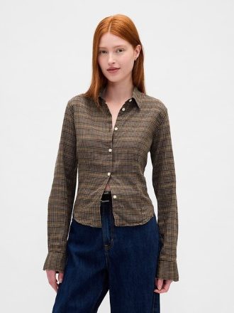 Camisa de franela ajustada a cuadros