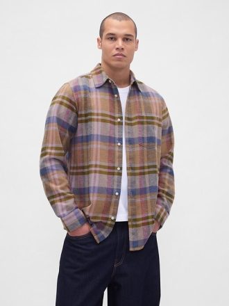Camisa de franela relajada de algodón orgánico