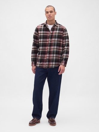 Camisa de franela relajada de algodón orgánico