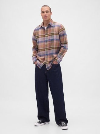 Camisa de franela relajada de algodón orgánico