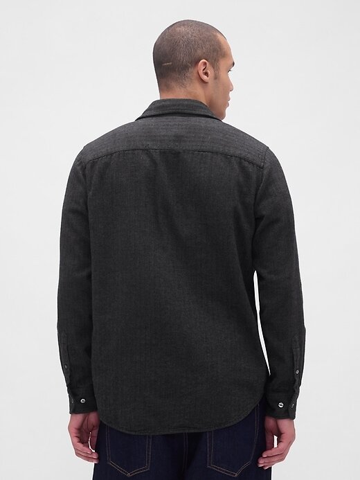Camisa de franela relajada de algodón orgánico Camisa de franela relajada de algodón orgánico