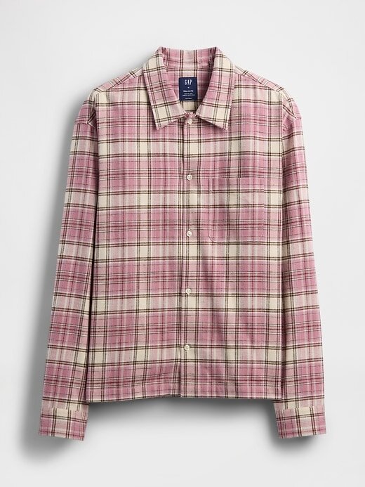 Camisa de franela relajada de algodón orgánico Camisa de franela relajada de algodón orgánico