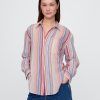 Camisa de gasa de algodón con botones Camisa de gasa de algodón con botones