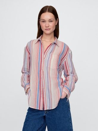 Camisa de gasa de algodón con botones