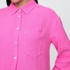Camisa de gasa de algodón con botones Camisa de gasa de algodón con botones