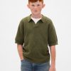 Camisa de gofre con cuello Johnny para niños