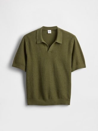 Camisa de gofre con cuello Johnny para niños