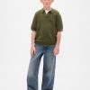 Camisa de gofre con cuello Johnny para niños