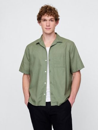 Camisa de lino y algodón