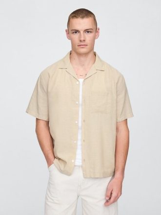 Camisa de lino y algodón