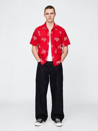 Camisa de lino y algodón